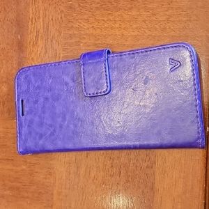 Purple cellphone wallet case for Samsung A20